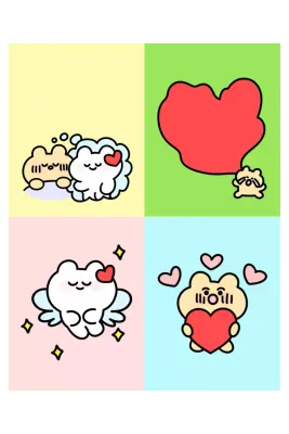 Gli adesivi carini dei personaggi di Yeon Bora