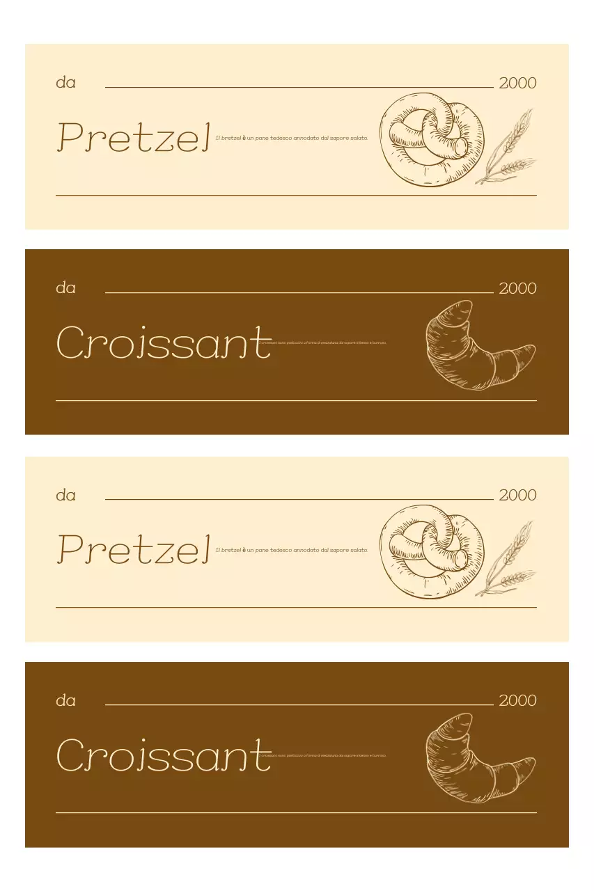 Etichetta vintage beige per panetteria