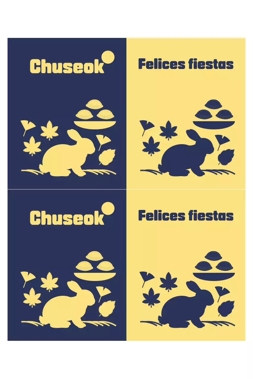 Celebración tradicional de Chuseok en azul