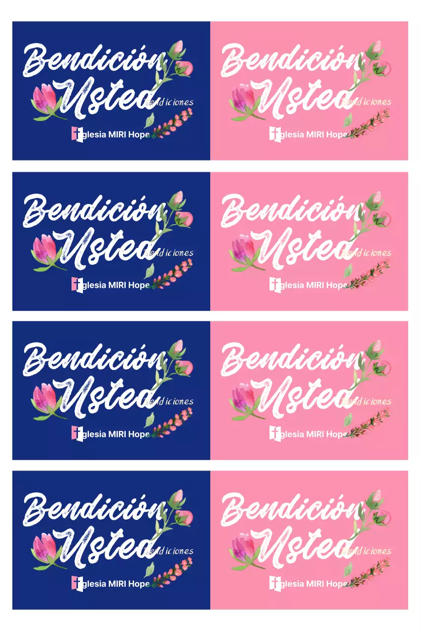 Saludos de bendición sencillos en color rosa