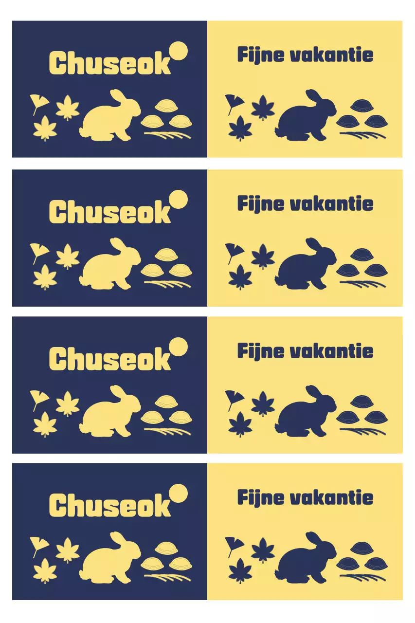 Blauwe traditionele Chuseok-begroetingen