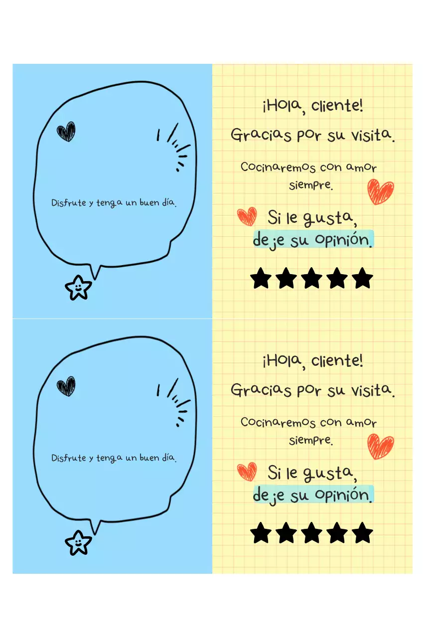 Linda nota de guía de servicio de color azul cielo