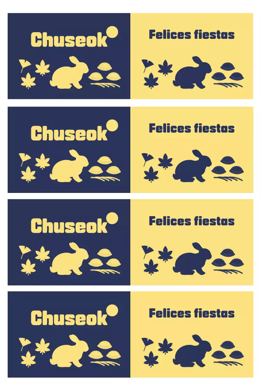 Saludos tradicionales azules de Chuseok