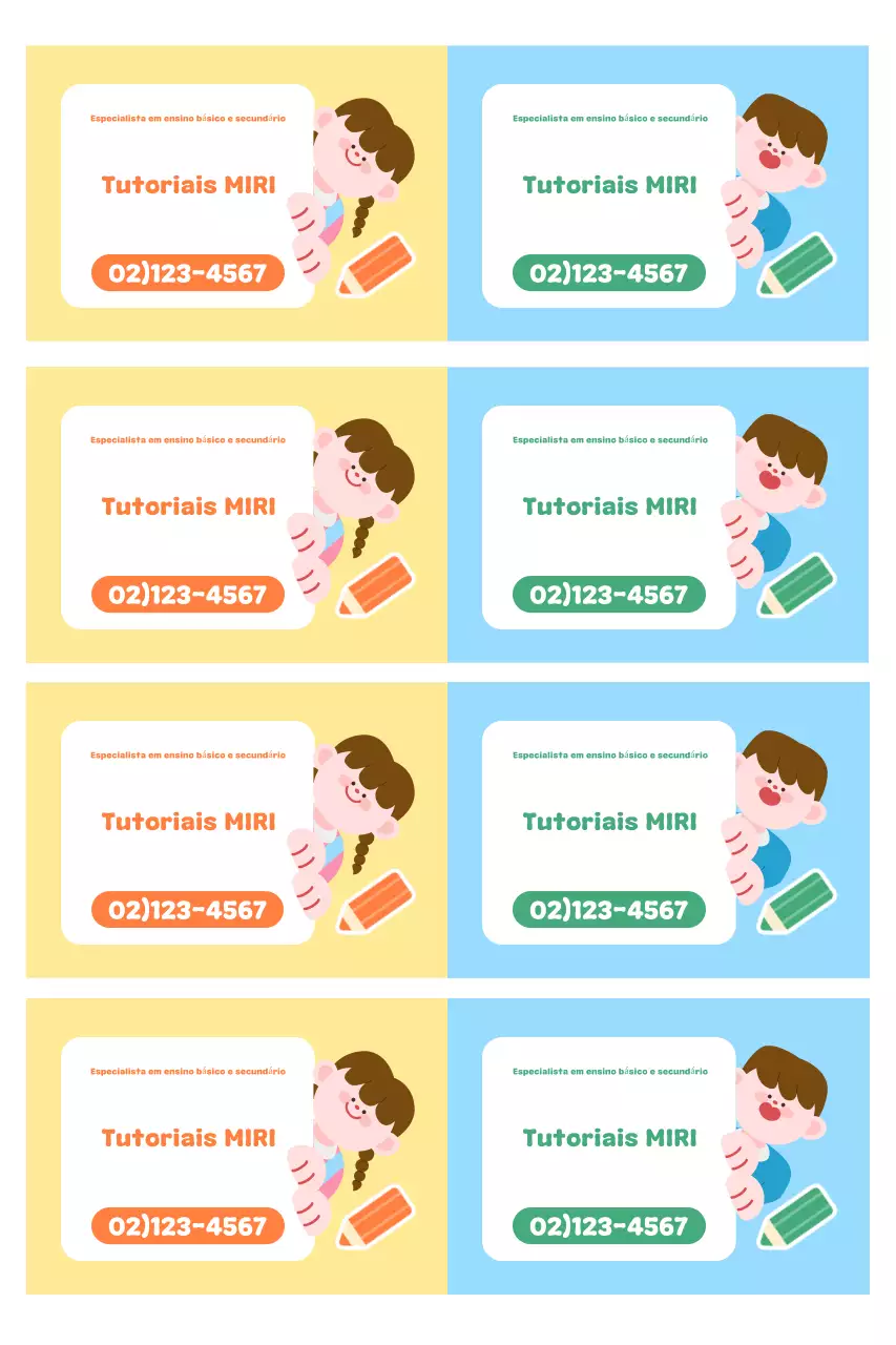 Anúncio educativo amarelo fofo