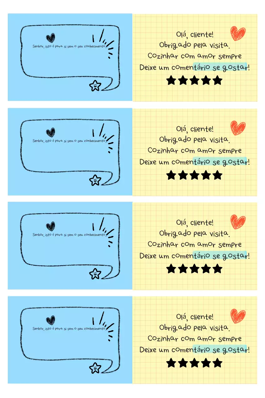 Solicitação de avaliação do serviço Sky Blue Baby