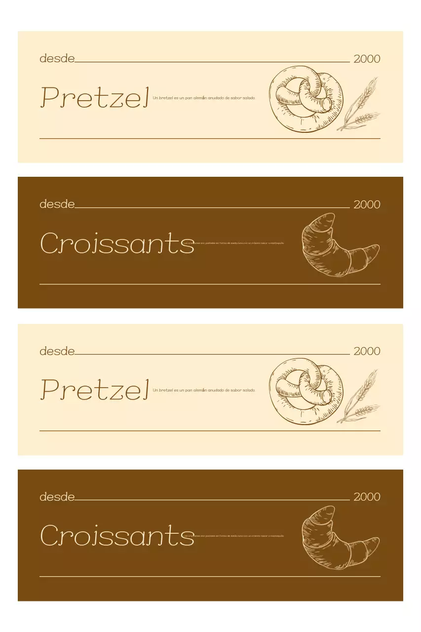 Etiqueta de panadería vintage beige