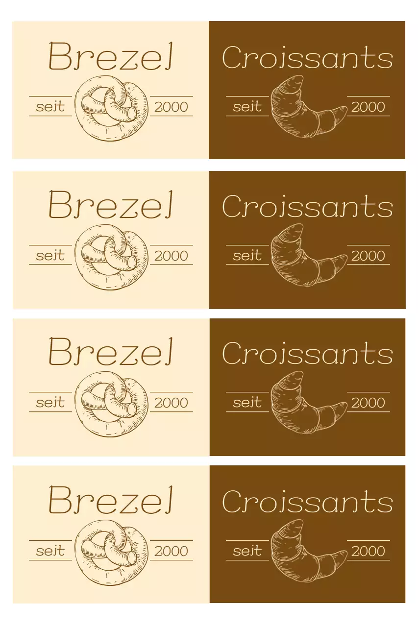 Beiges Vintage-Bäckerei-Logo