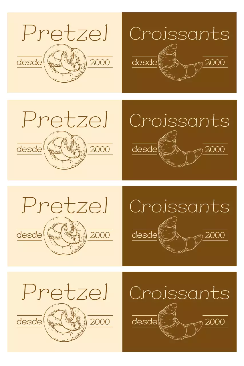 Logotipo de panadería vintage beige