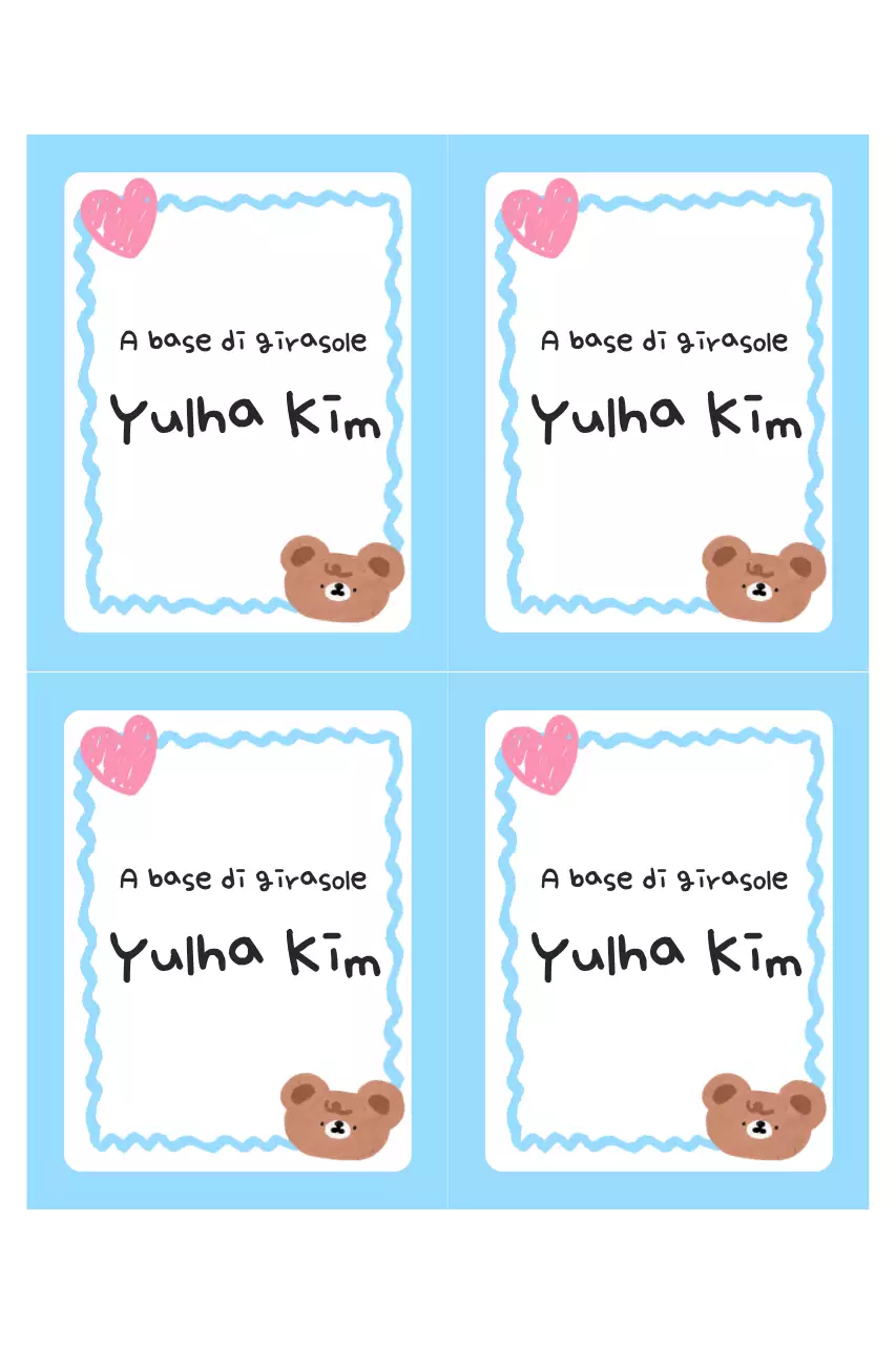 Etichetta adesiva con nome carino color azzurro cielo