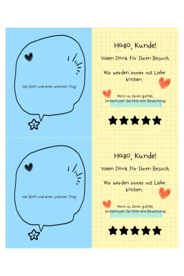 Himmelblaues, süßes Service-Guide-Memo