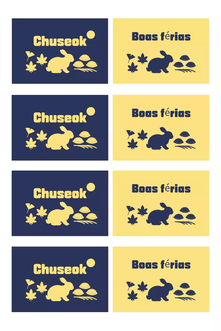 Celebração tradicional de Chuseok em azul