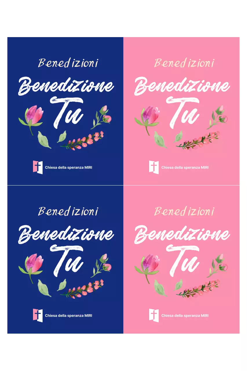 Evento con messaggio di benedizione moderna rosa