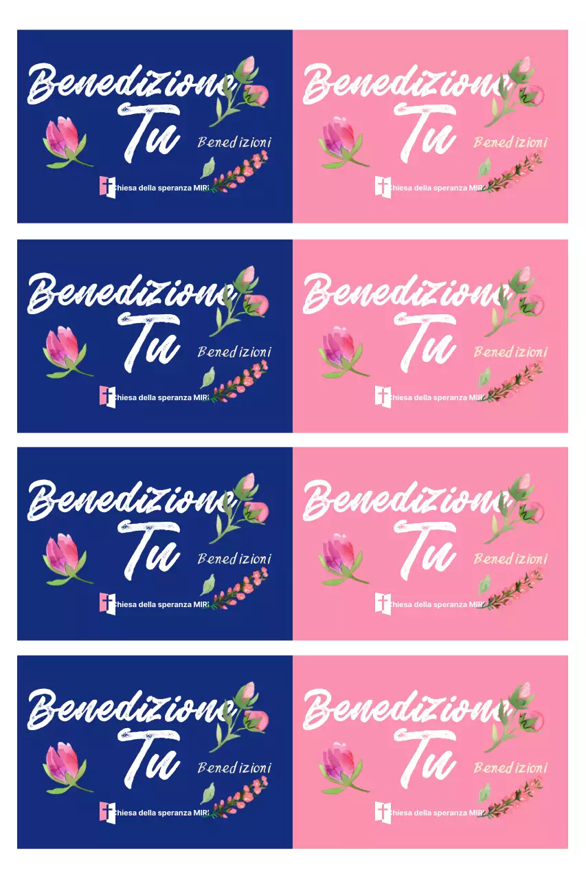 Saluti di benedizione semplici rosa