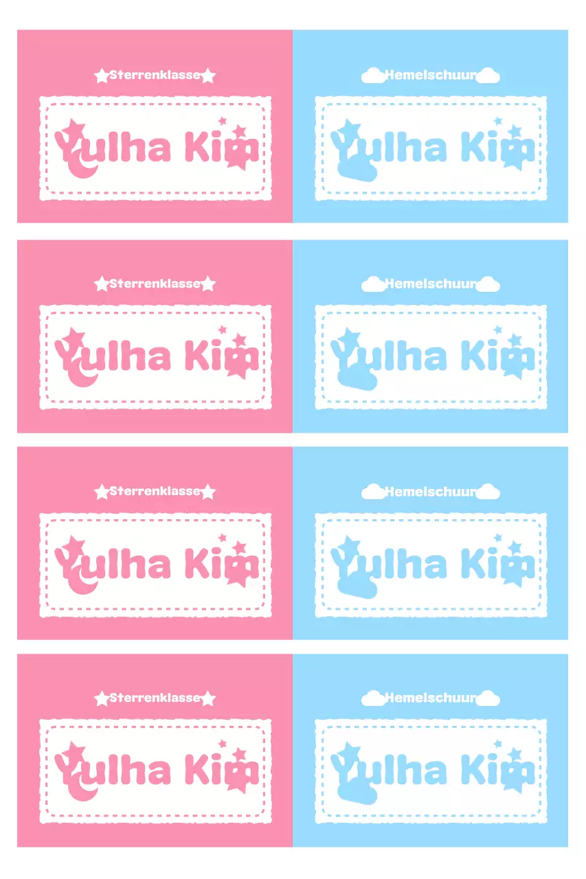 Roze schattige kleuterstickers