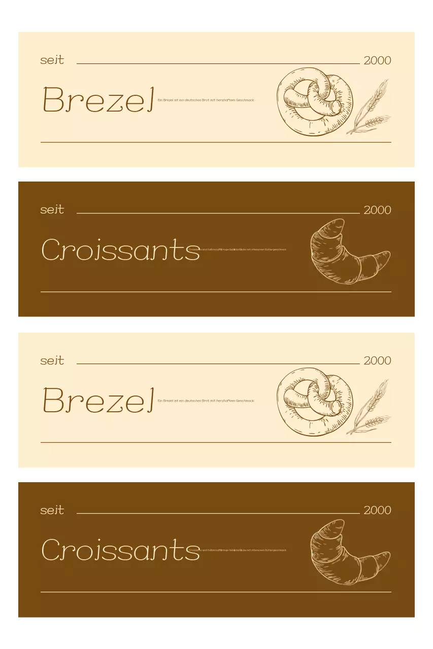 Beige Vintage Bäckerei Etikett