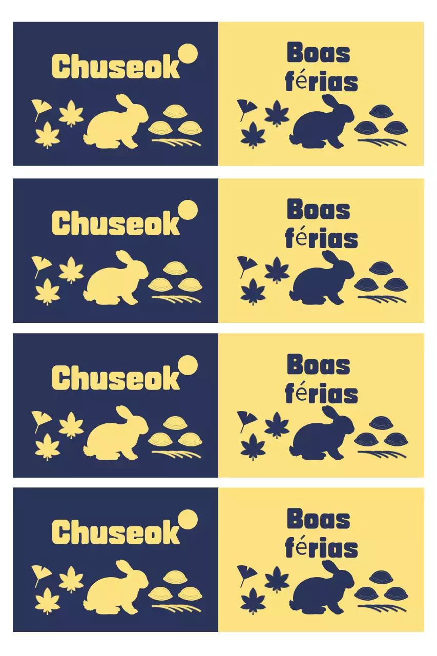 Saudações tradicionais Chuseok em azul