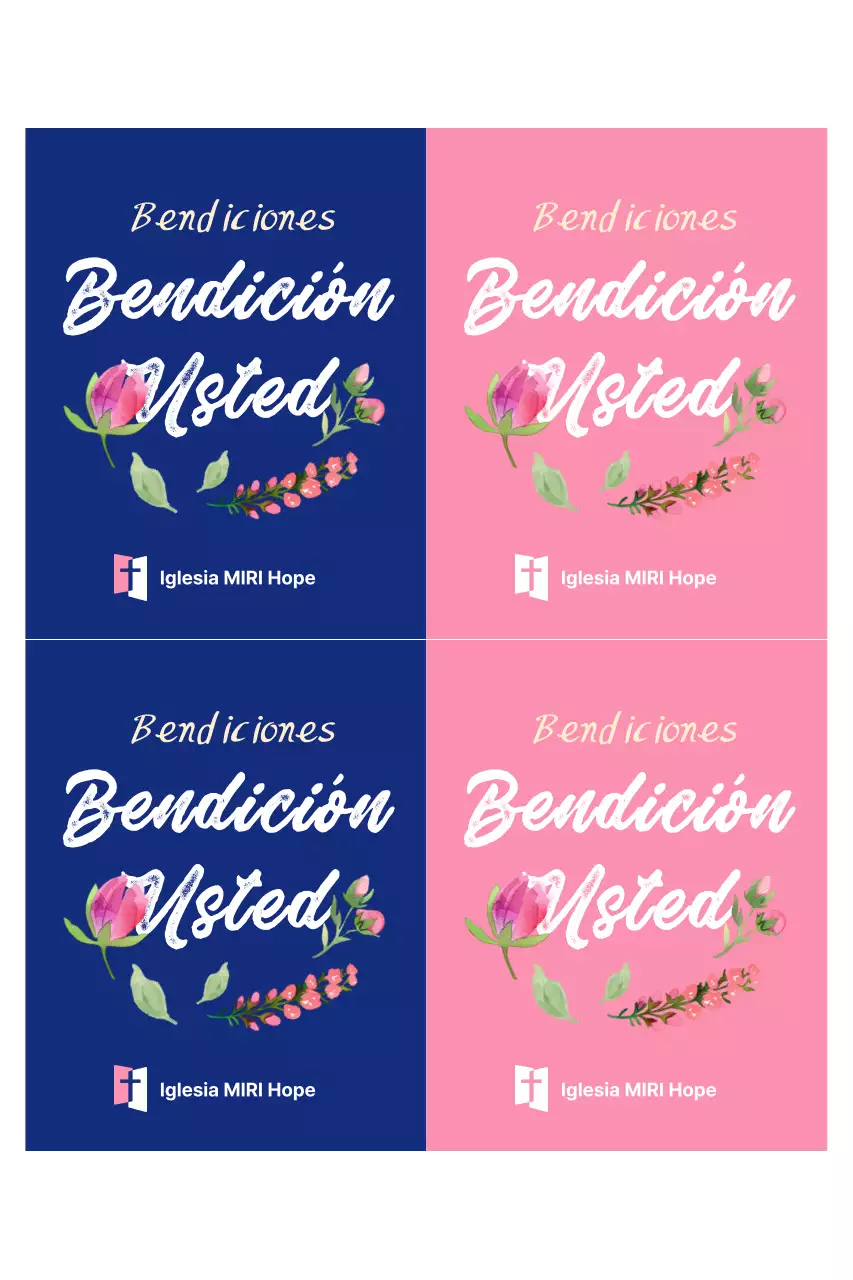 Mensaje de bendición moderno en rosa para eventos