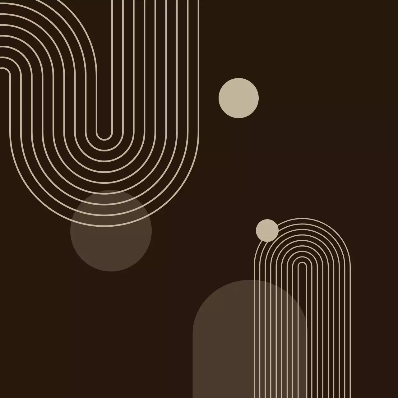 茶色 モダン 幾何学 コースター シンプルパターン