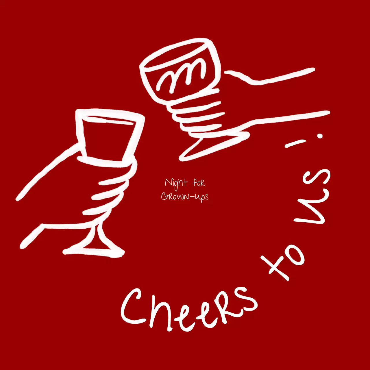 赤 シンプル 杯イラスト