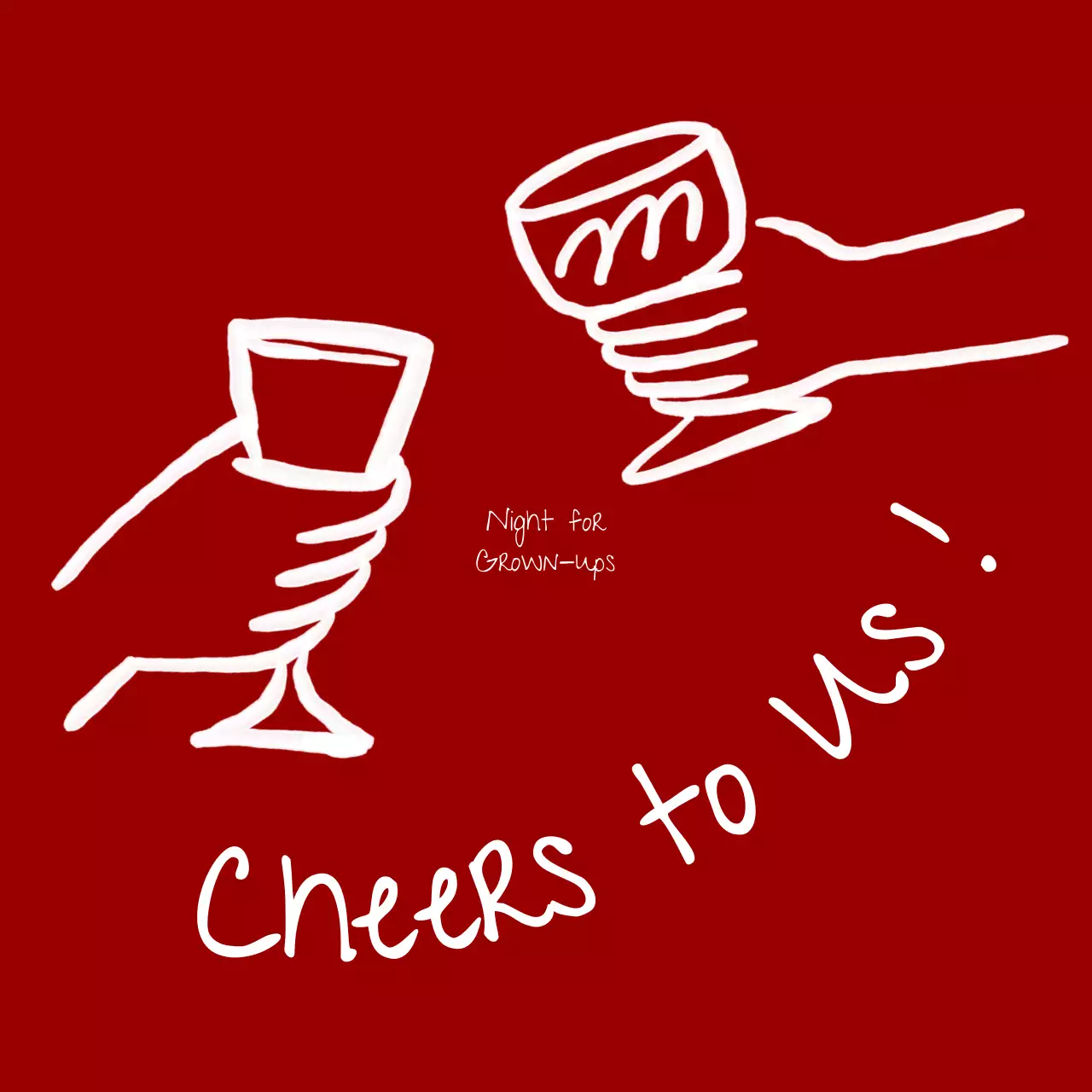 赤 シンプル 杯イラスト