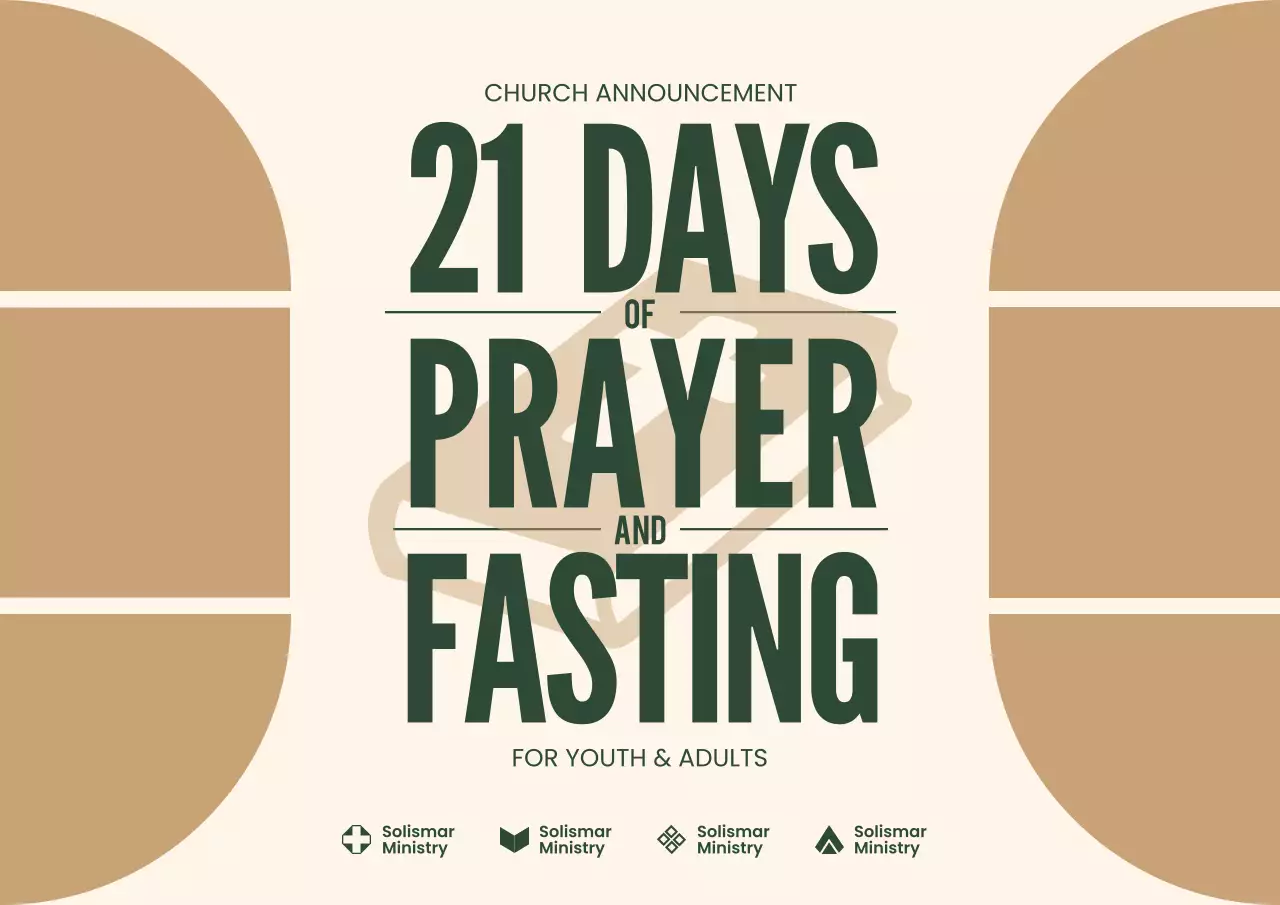 Beige Minimal Church Announcement Poster