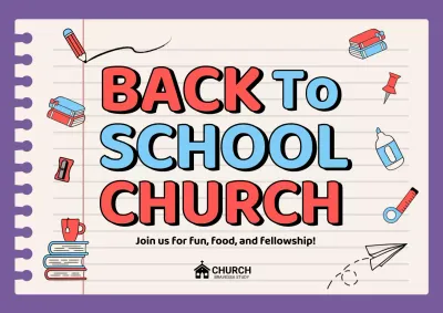 Purple Retro School Event Poster