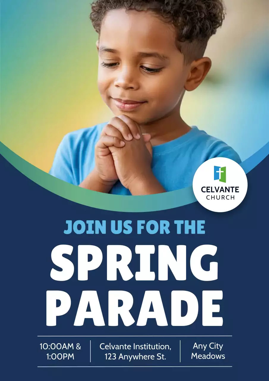 Blue Modern Parade Invitation Poster