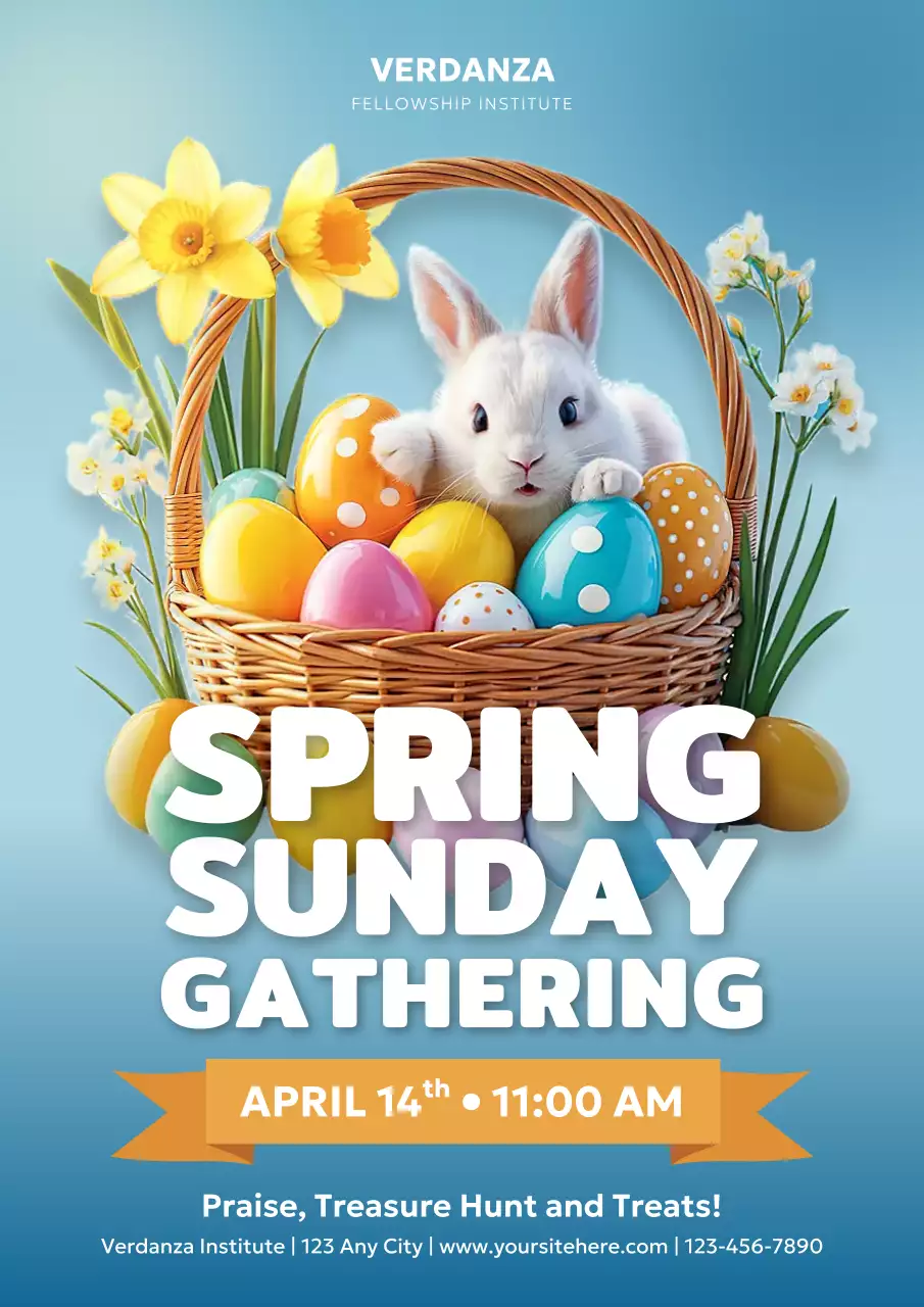 Yellow Festive Spring Event Announcement Poster