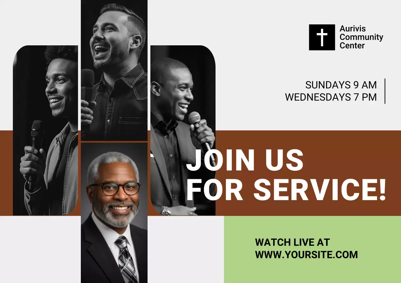 Grey Modern Community Announcement Poster