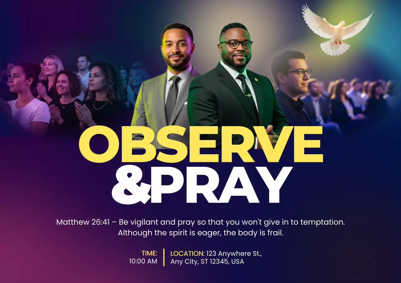 Purple Modern Prayer Event Poster