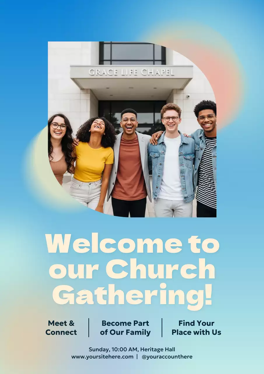 Blue Modern Community Invitation Poster