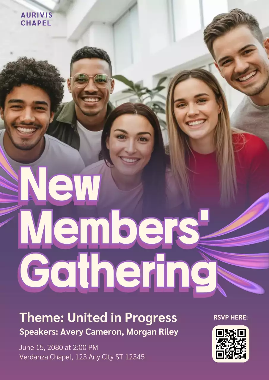Purple Modern Community Invitation Poster