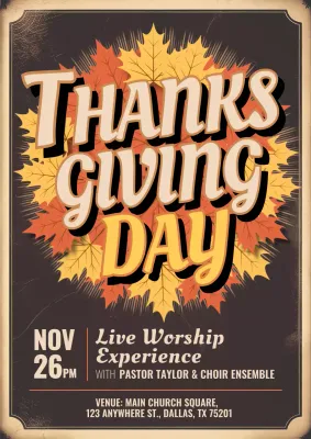 Autumn Thanksgiving Announcement Poster