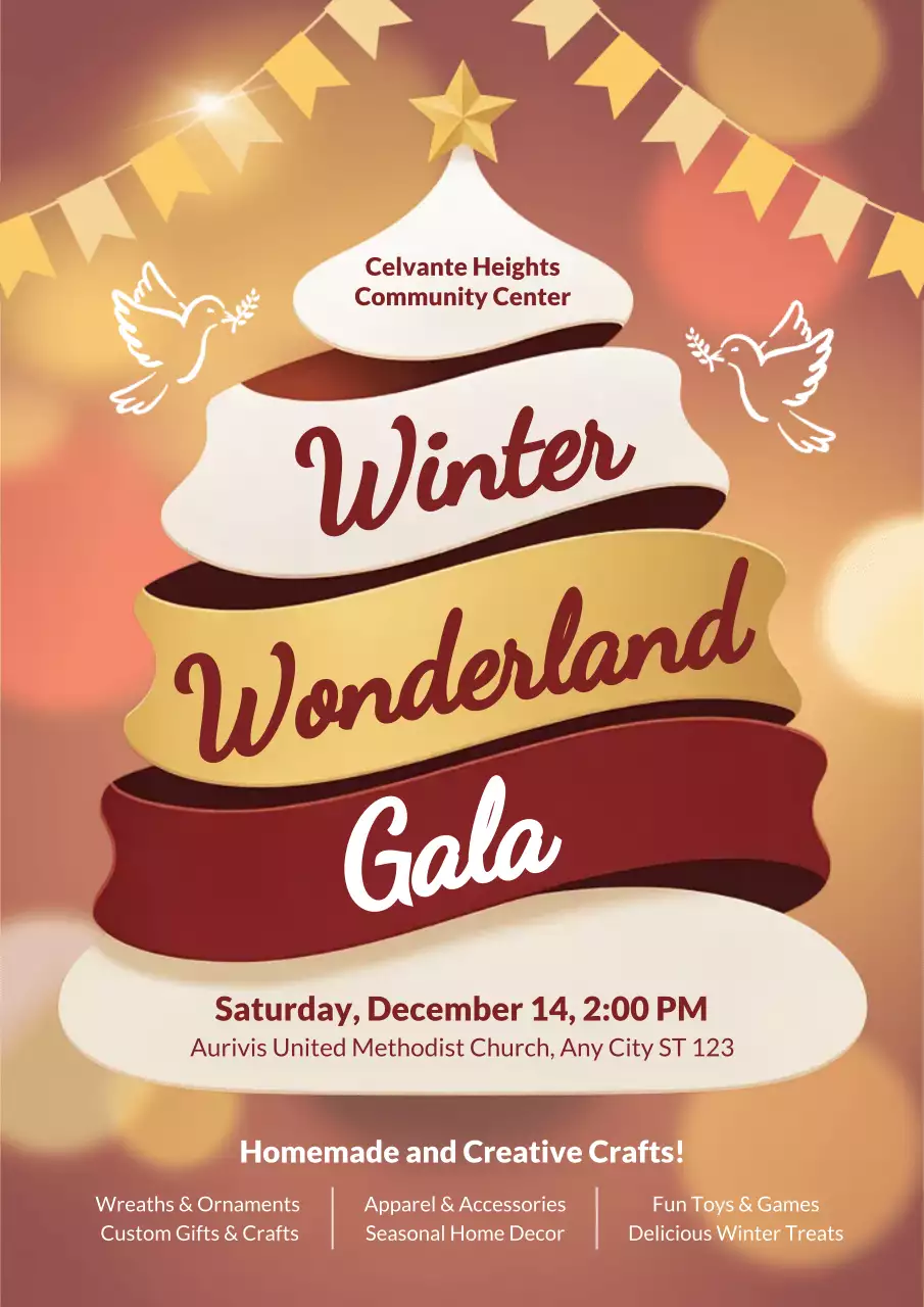 Brown Festive Holiday Event Announcement Poster