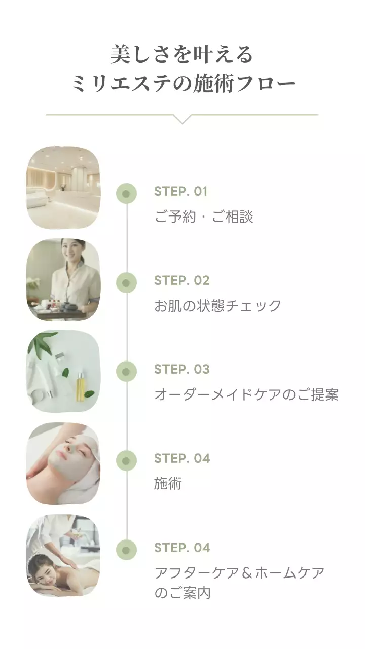 緑 上品 スキンケア チラシ