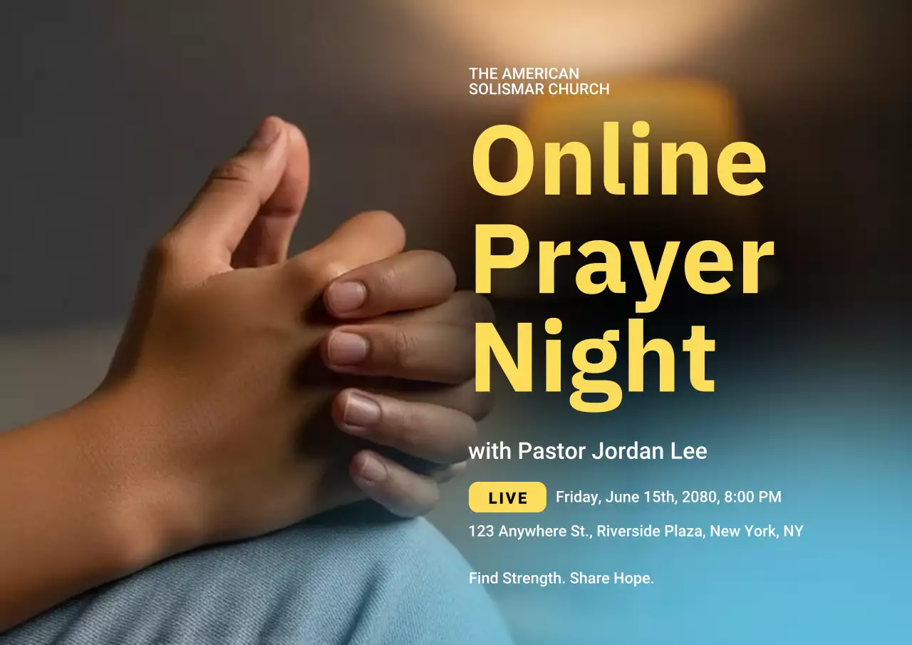 Poster Pengumuman Doa Modern Kuning