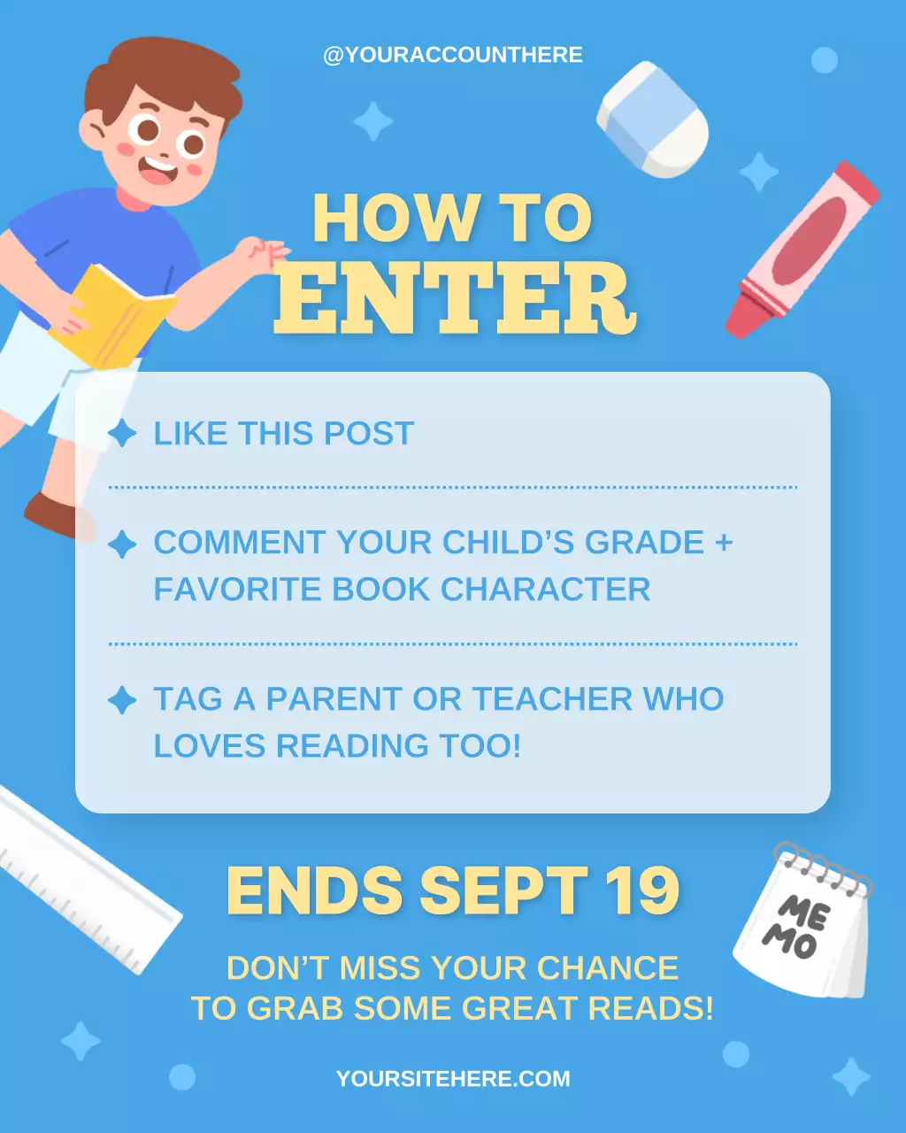 Free Books Back to School Giveaway Instagram Post