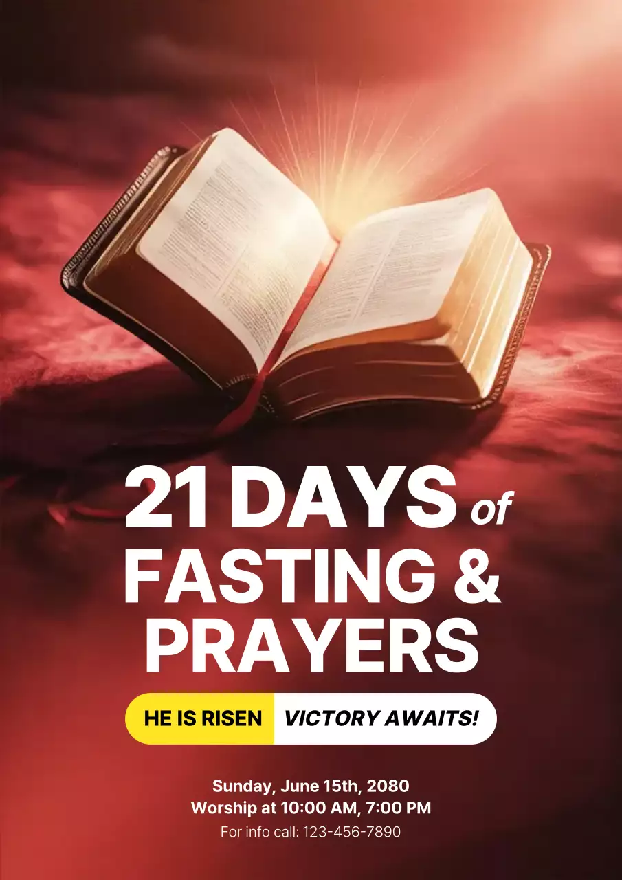 Red Spiritual Prayer Announcement Poster