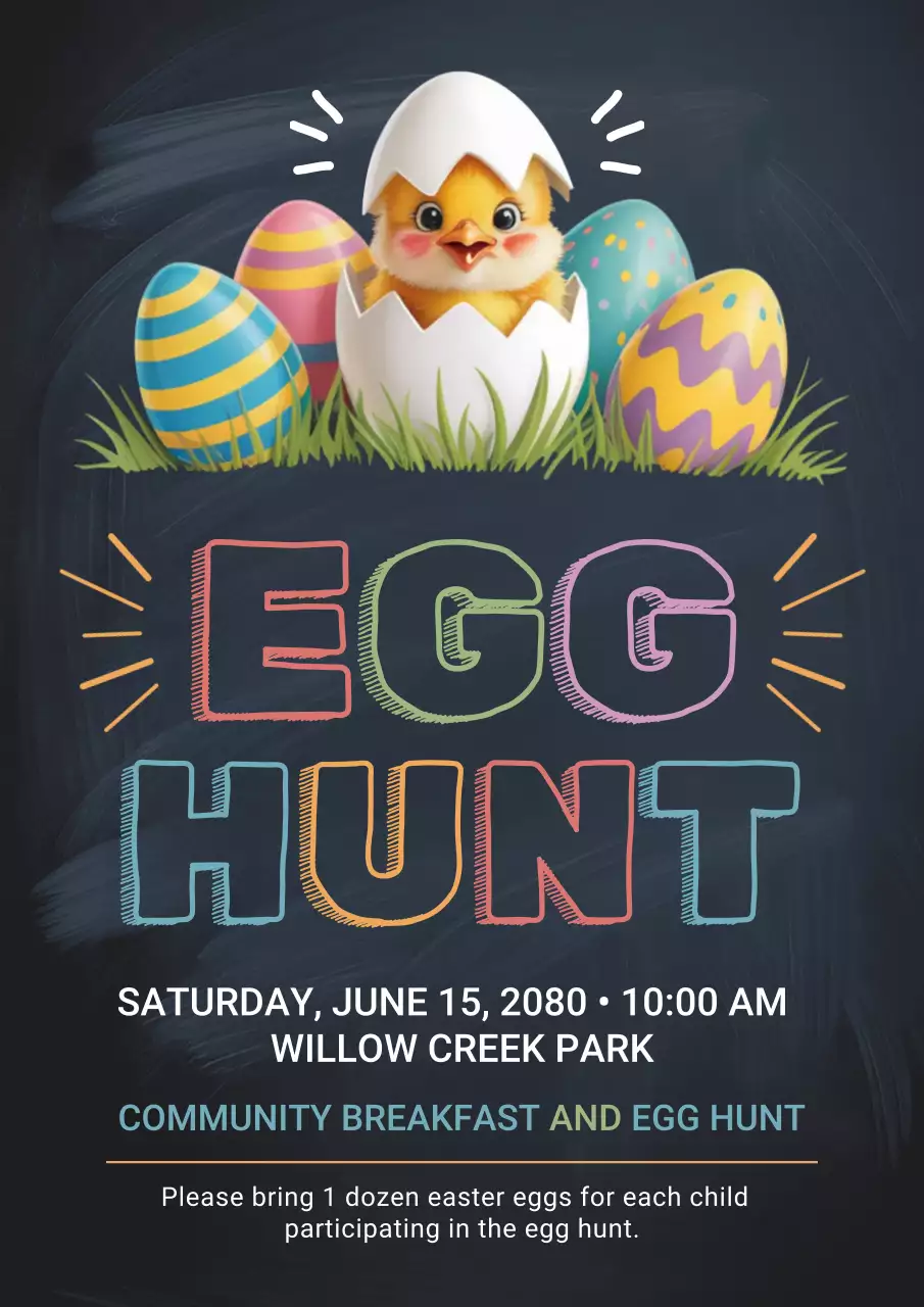 Colourful Playful Egg Hunt Invitation Poster