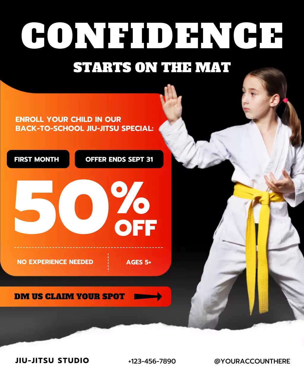 Purple Modern Martial Arts Promotion Instagram Post
