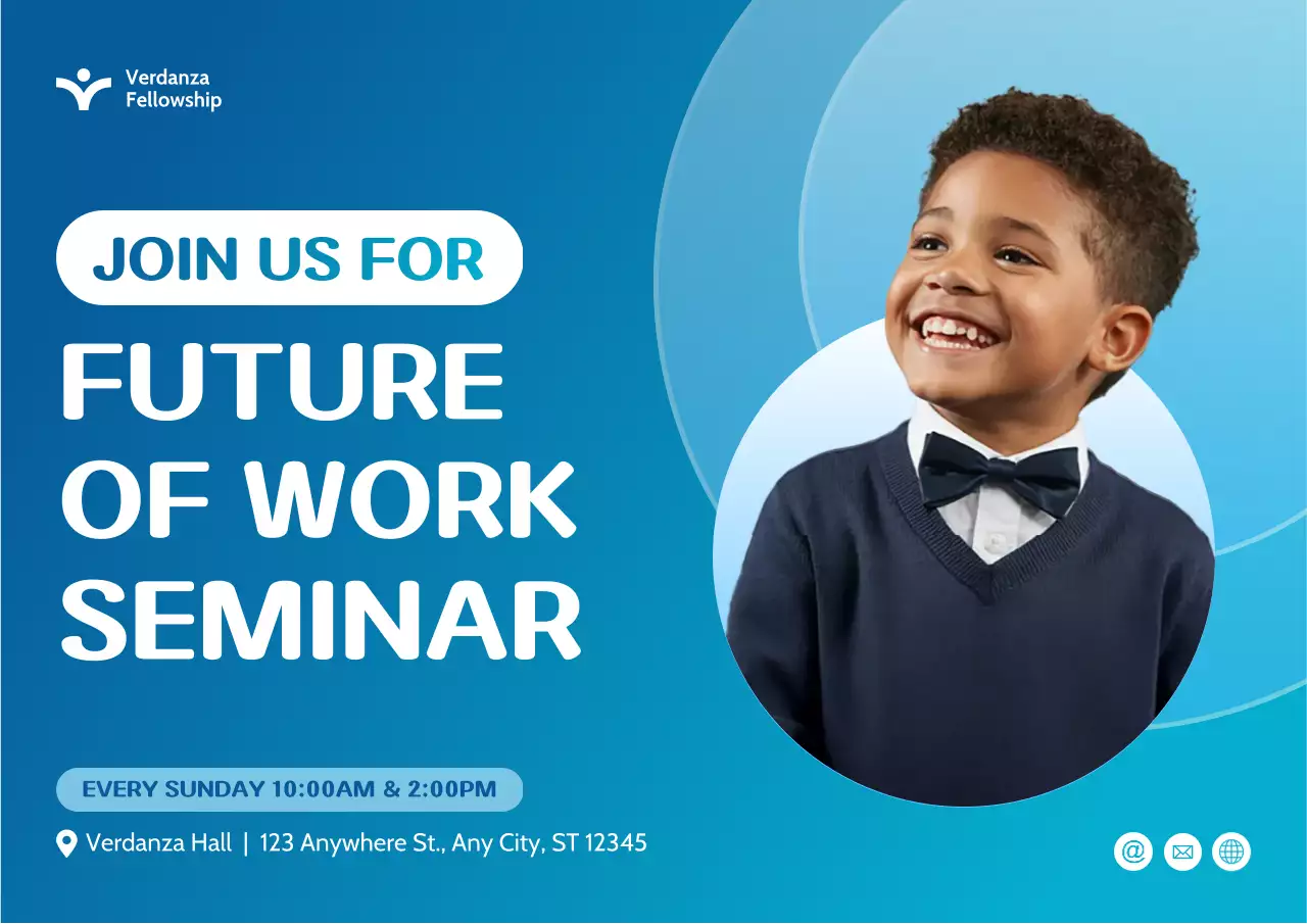 Blue Modern Work Seminar Invitation Poster