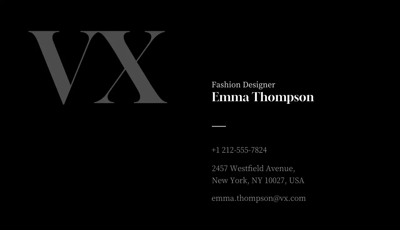 검정 시크한 소개 카드