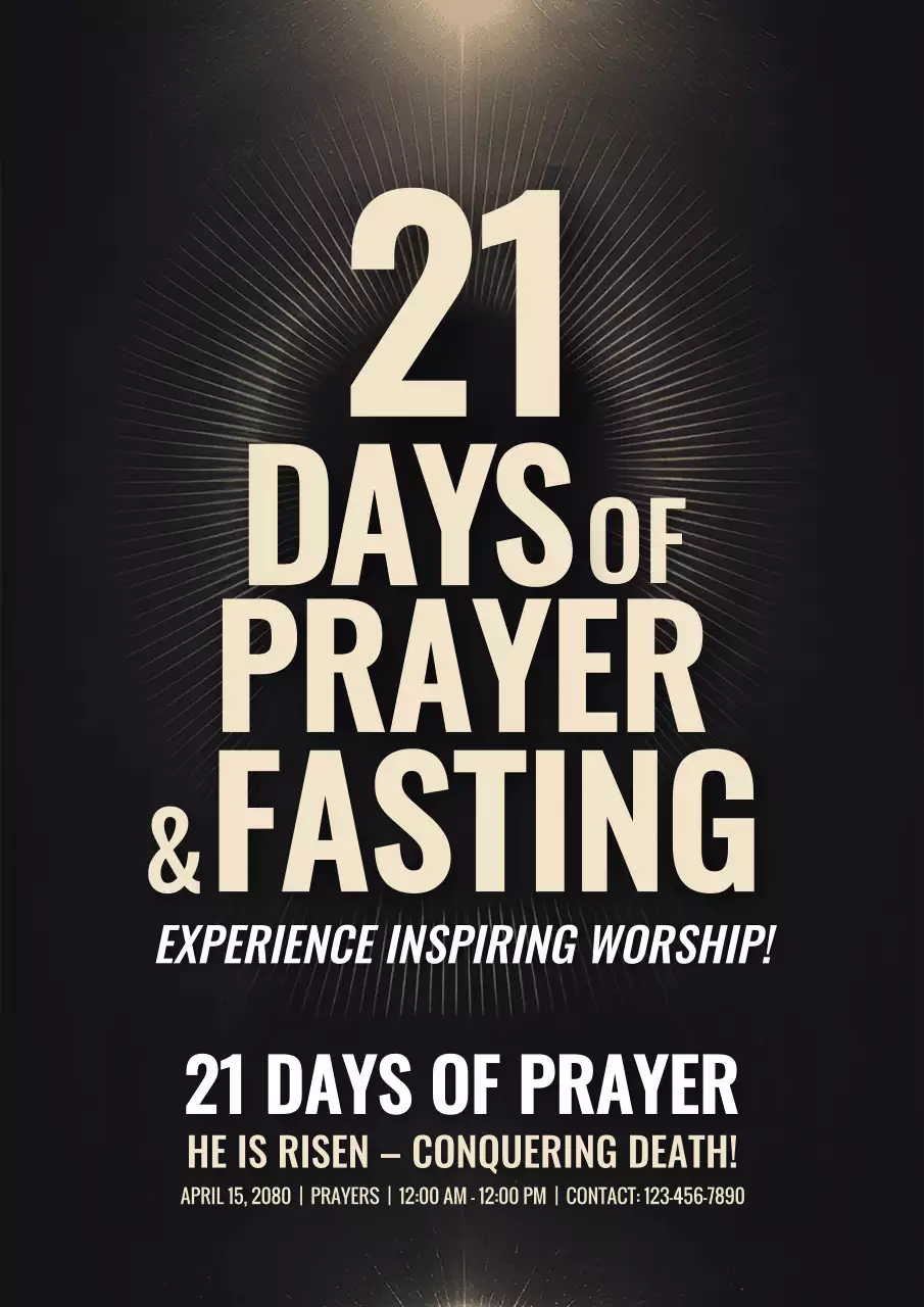 Beige Modern Prayer Announcement Poster