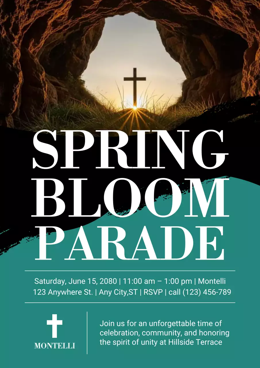 Teal Modern Parade Announcement Poster