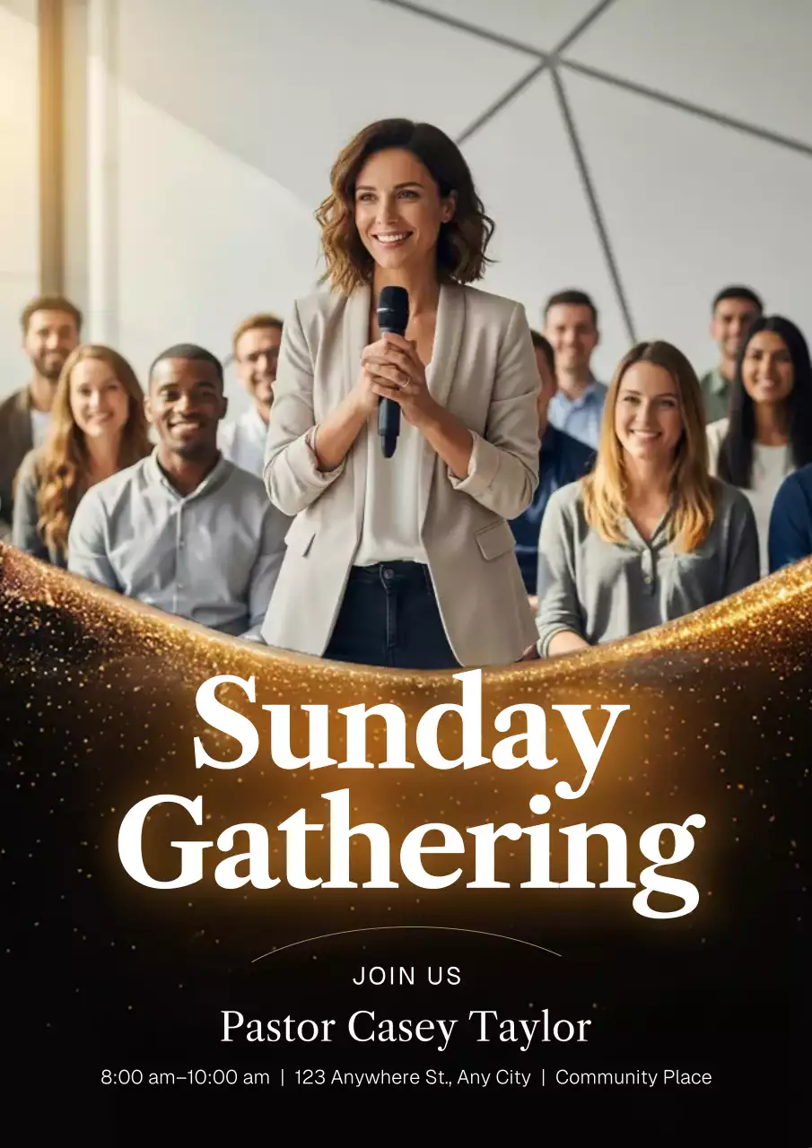 Gold Modern Church Community Invitation Poster