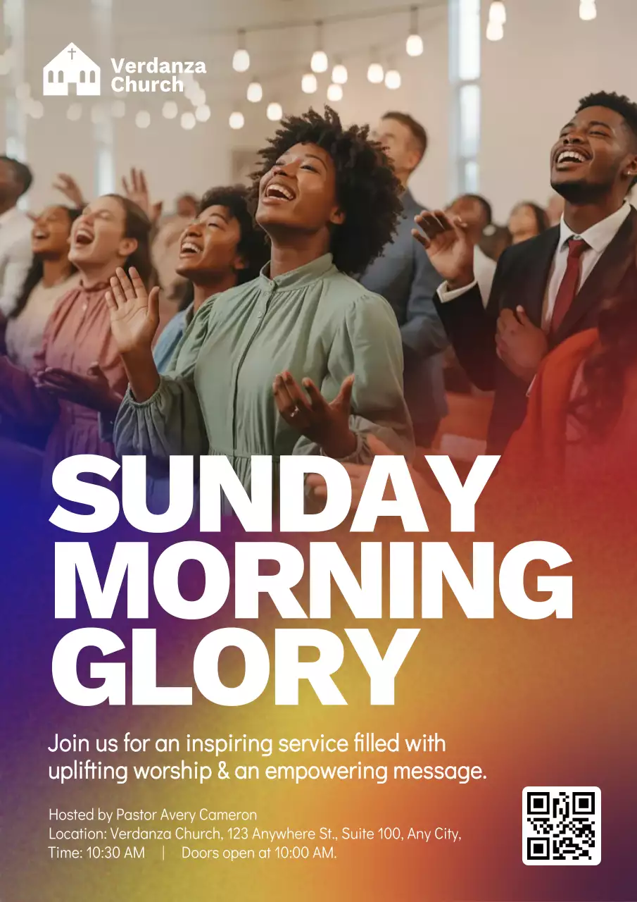 Colorful Modern Church Event Poster