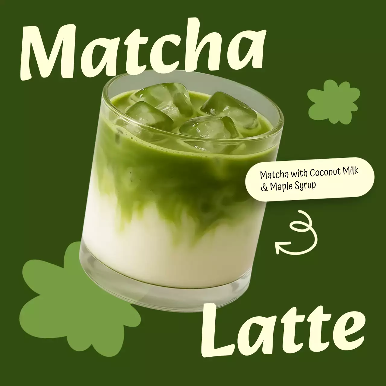 초록색 말차 라떼 카페 메뉴 홍보