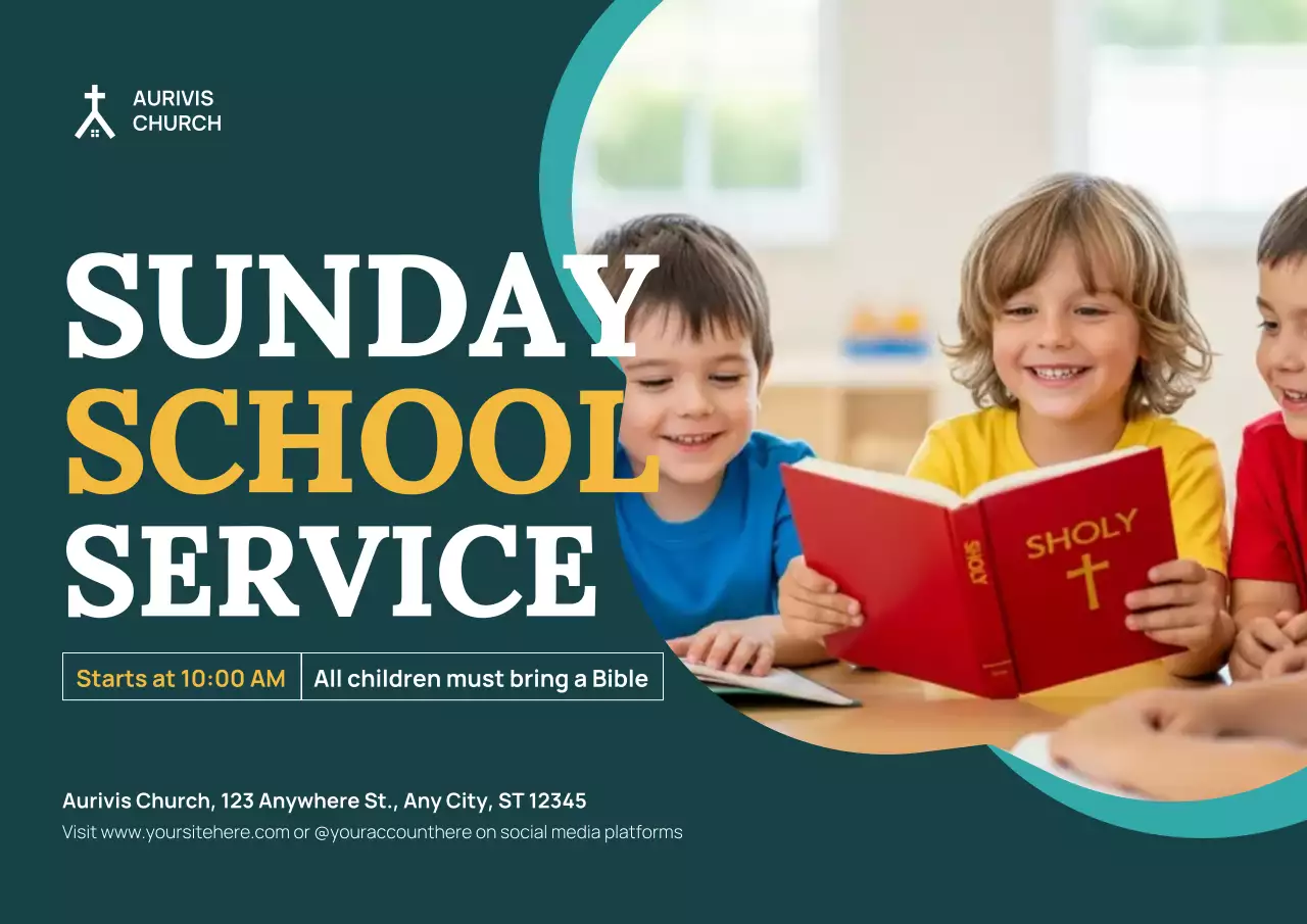 Teal Modern School Announcement Poster