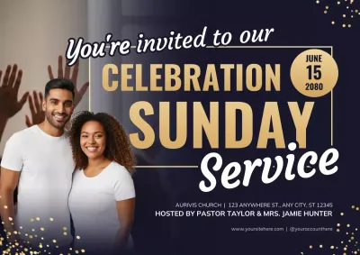 Black Modern Church Invitation Poster