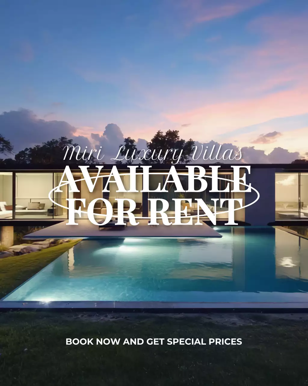 하늘색 모던 부동산 광고